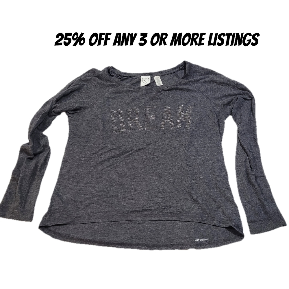 Long Sleeve Tee Shirt Size Large Live Love Dream By Selena Gomez Vintage Stones
